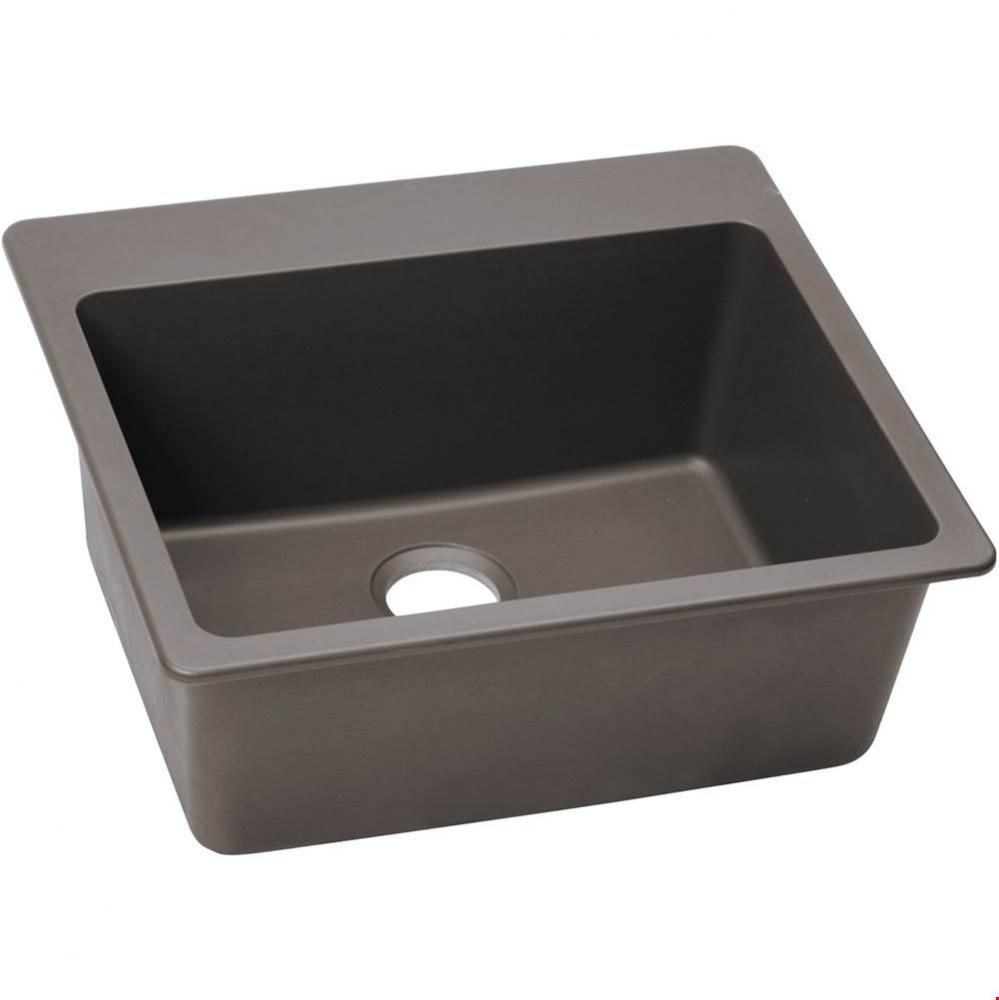 Quartz Classic 25'' x 22'' x 9-1/2'', Single Bowl Drop-in Sink, Grei