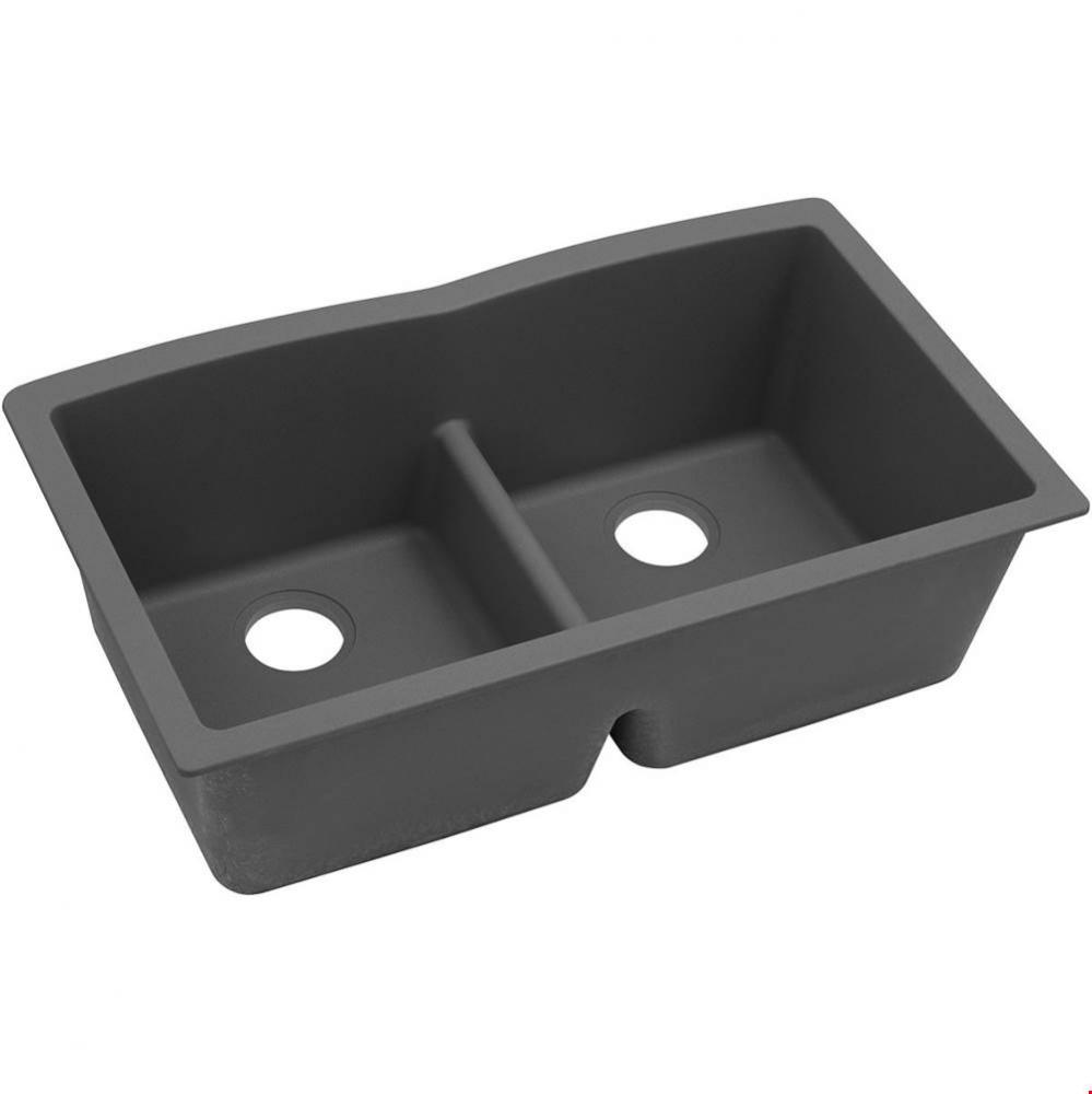 Quartz Classic 33'' x 19'' x 10'' Double Bowl Undermount Sink with A