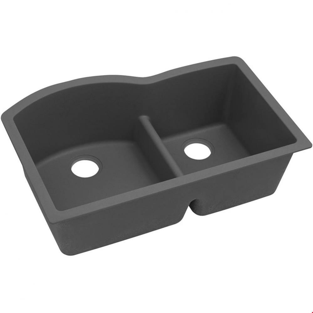 Quartz Classic 33'' x 22'' x 10'' Double Bowl Undermount Sink with A