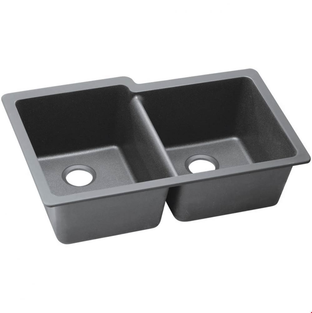 Quartz Classic 33'' x 20-1/2'' x 9-1/2'' Double Bowl Undermount Sink