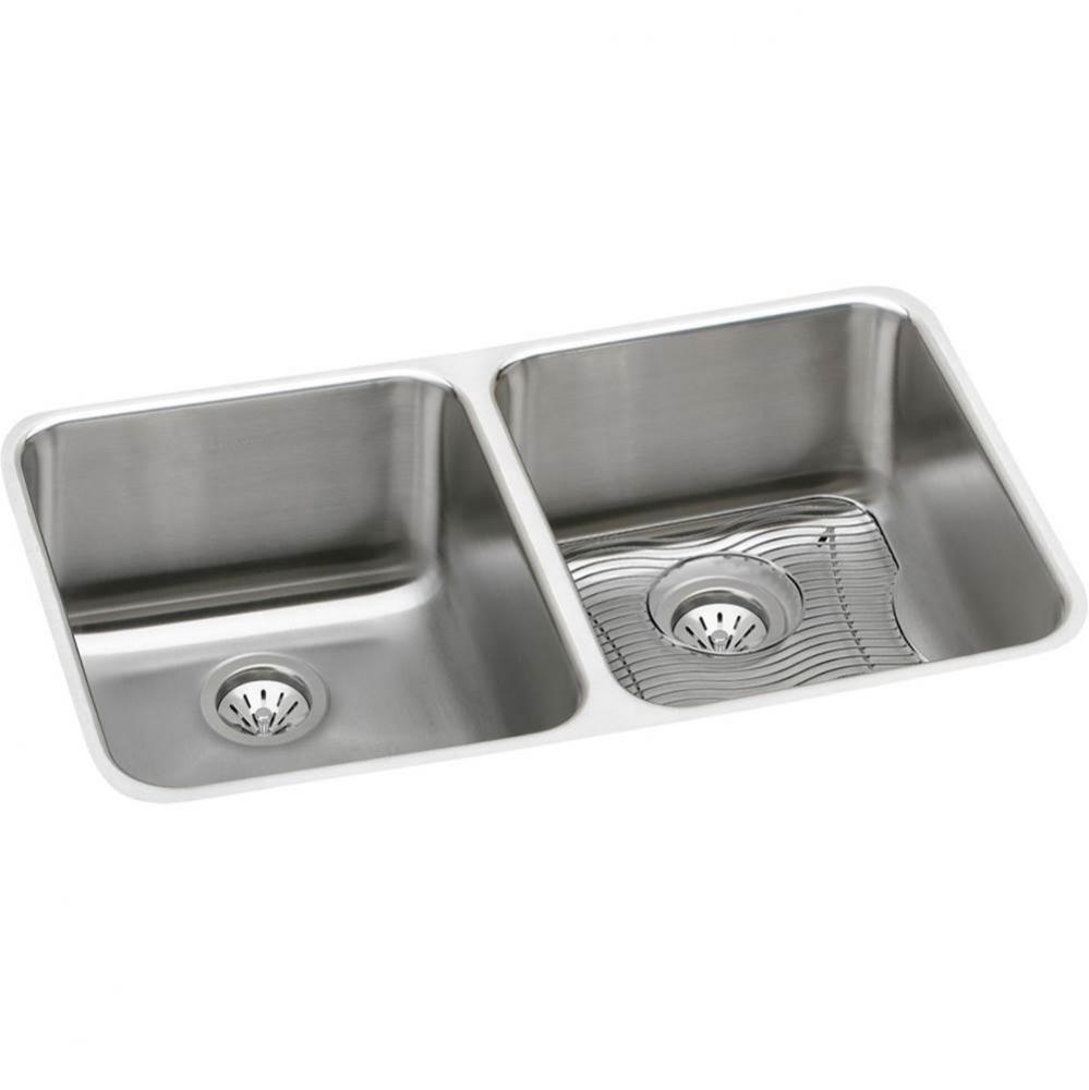 18 Gauge Stainless Steel 30.75'' x 18.5'' x 10'' Double Bowl Undermo