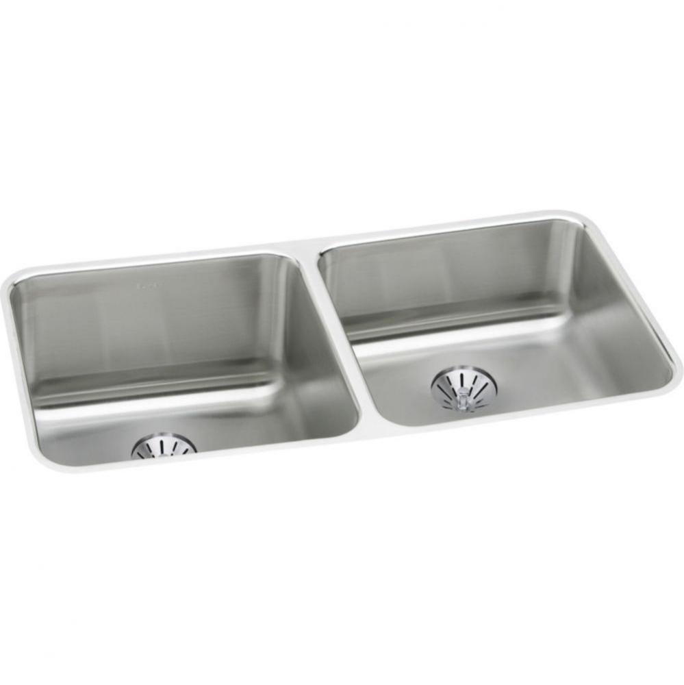 18 Gauge Stainless Steel 30.75'' x 18.5'' x 10'' Double Bowl Undermo