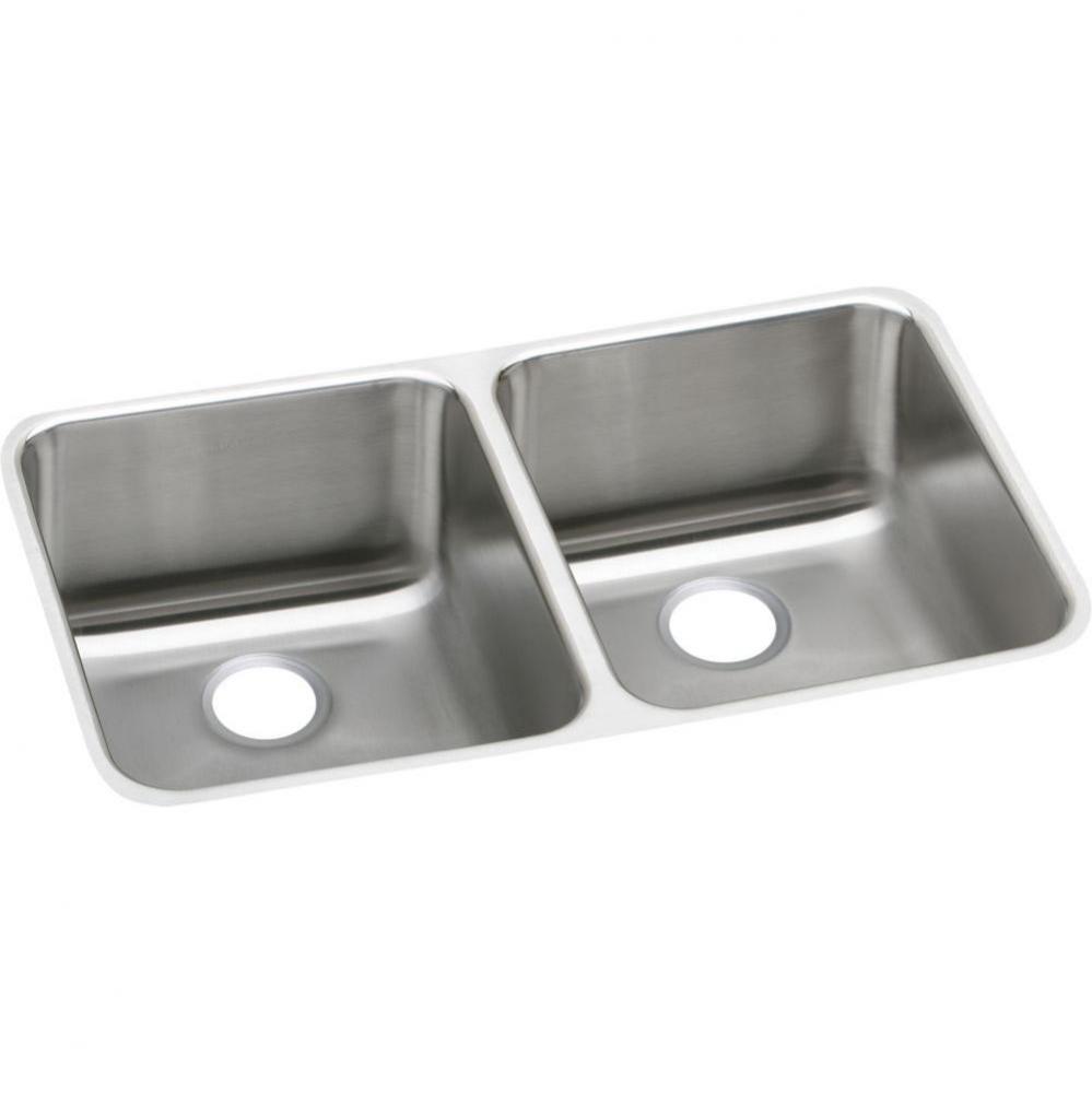 18 Gauge Stainless Steel 30.75'' x 18.5'' x 10'' Double Bowl Undermo