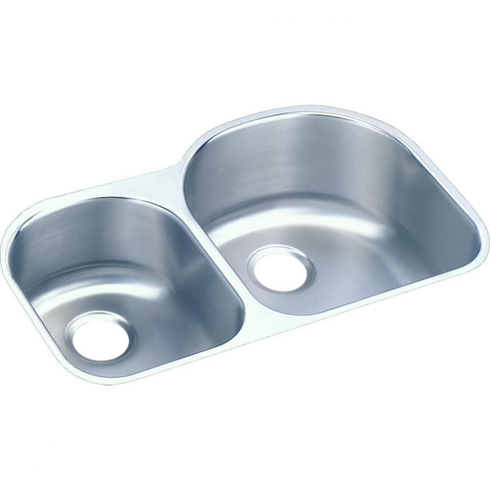 18 Gauge Stainless Steel 31.25'' x 20'' x 10'' Double Bowl Undermoun
