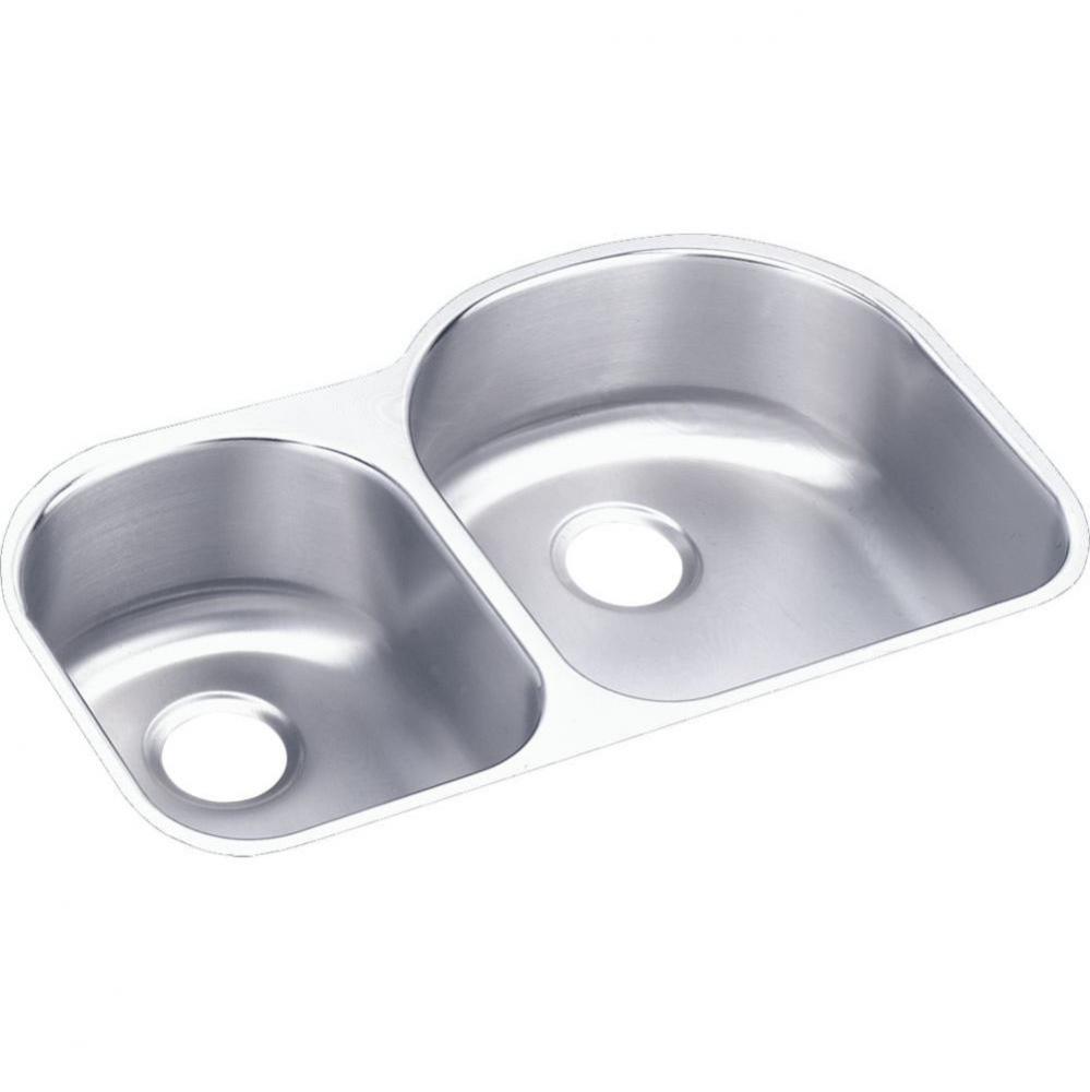 18 Gauge Stainless Steel 31.25'' x 20'' x 7.5'' Double Bowl Undermou