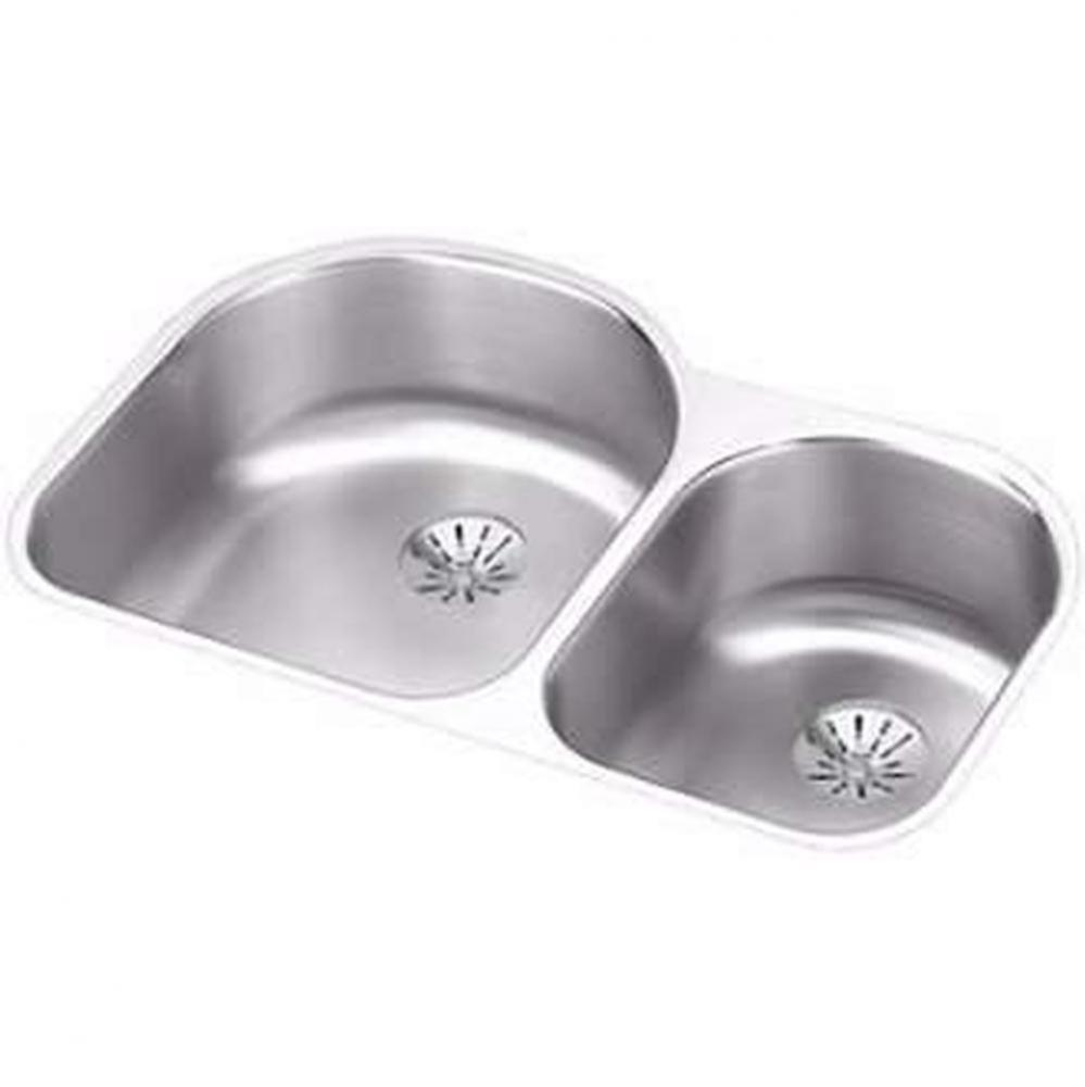 18 Gauge Stainless Steel 31.25'' x 20'' x 7.5'' Double Bowl Undermou