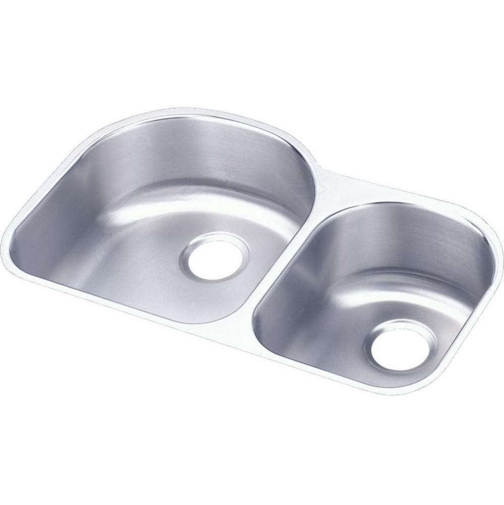 18 Gauge Stainless Steel 31.25'' x 20'' x 7.5'' Double Bowl Undermou