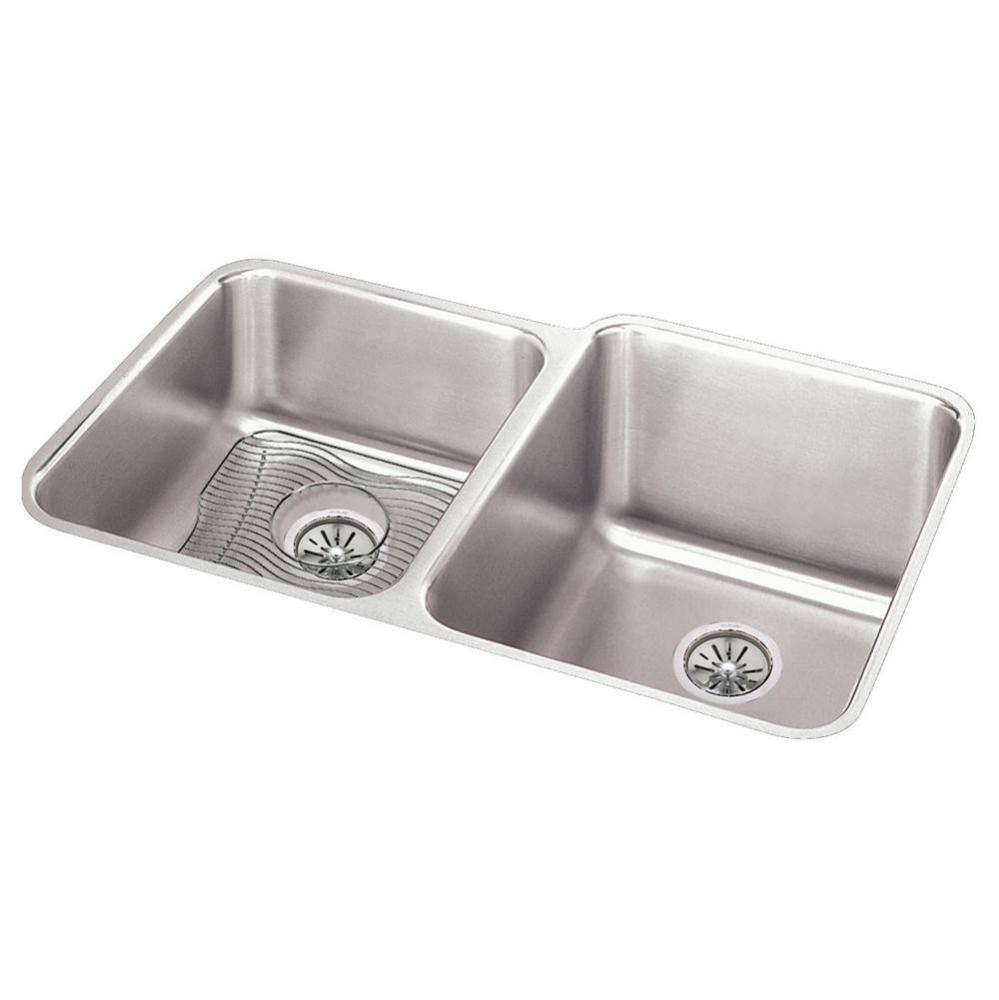 18 Gauge Stainless Steel 31.25'' x 20.5'' x 9.875'' Double Bowl Unde