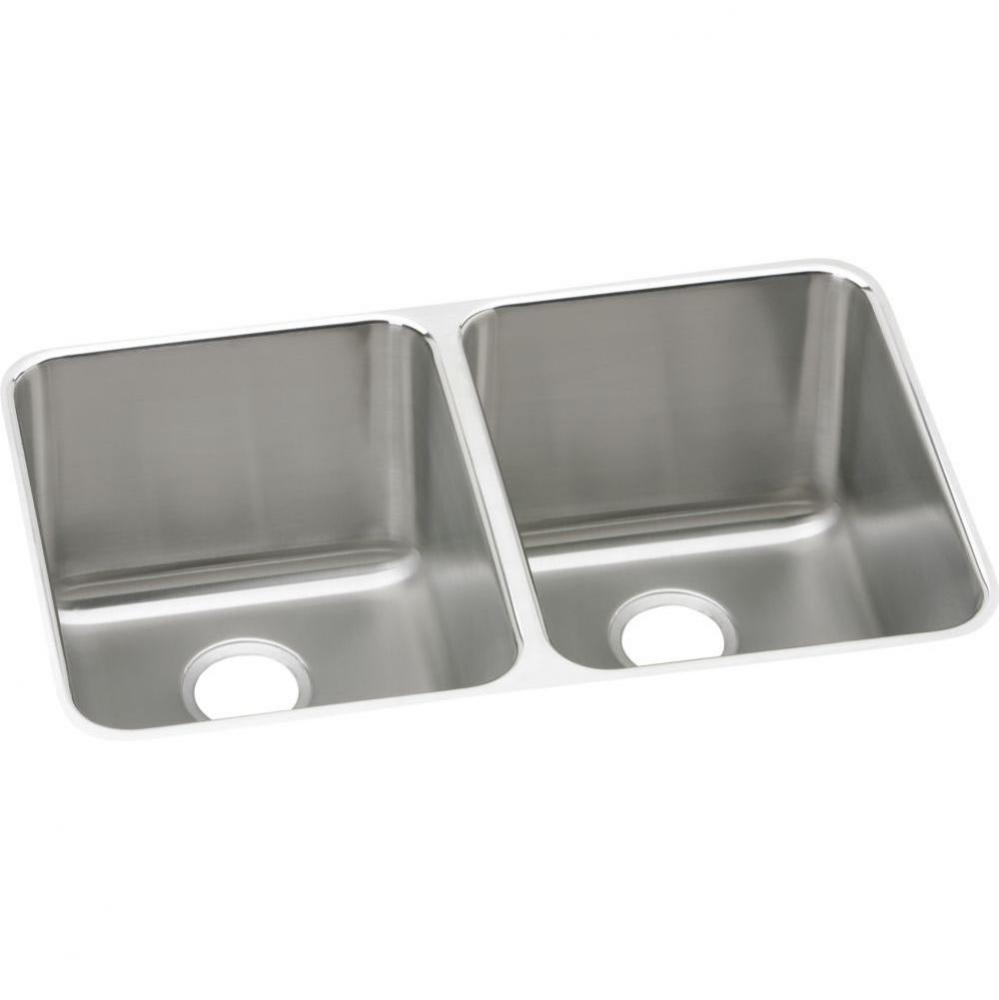 18 Gauge Stainless Steel 31.25'' x 20'' x 7.875'' Double Bowl Underm