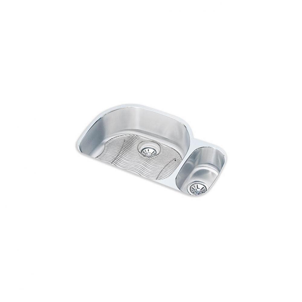 18 Gauge Stainless Steel 31.5'' x 21.125'' x 7.5'' Double Bowl Under