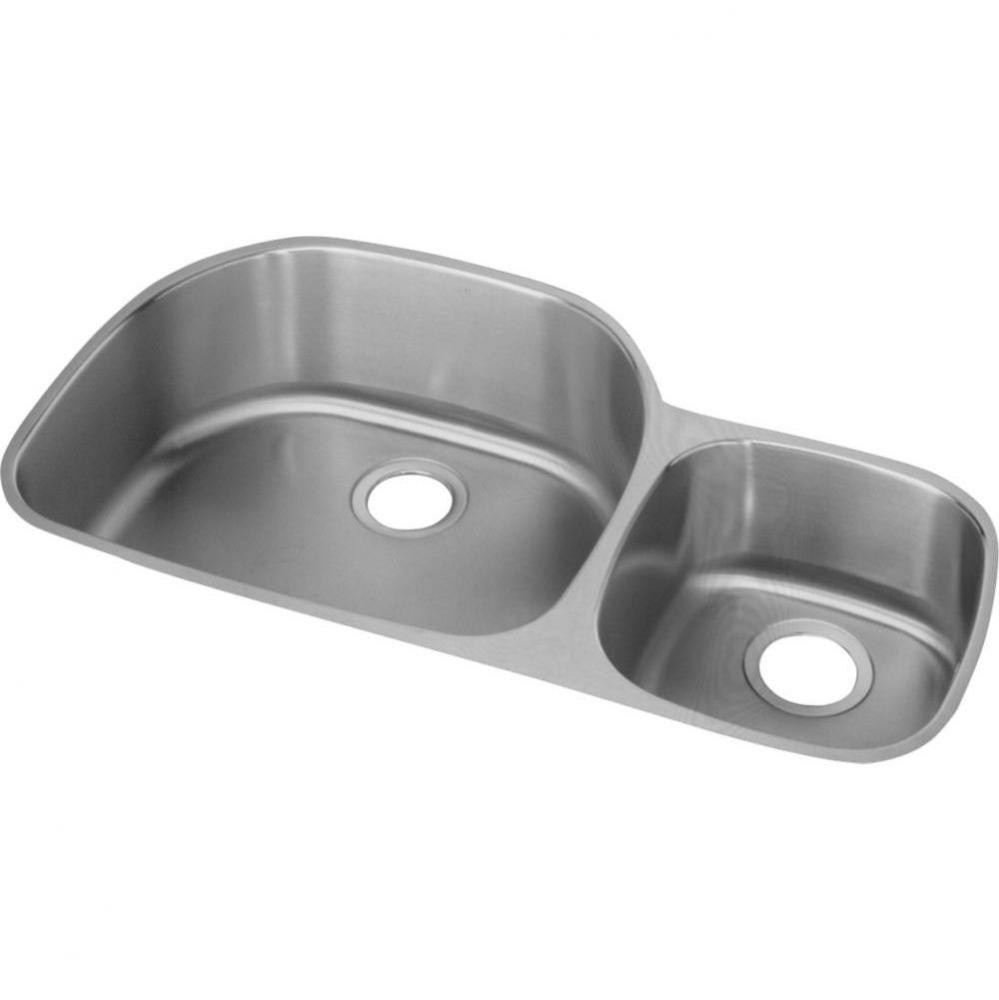 18 Gauge Stainless Steel 36.25'' x 21.125'' x 10'' Double Bowl Under