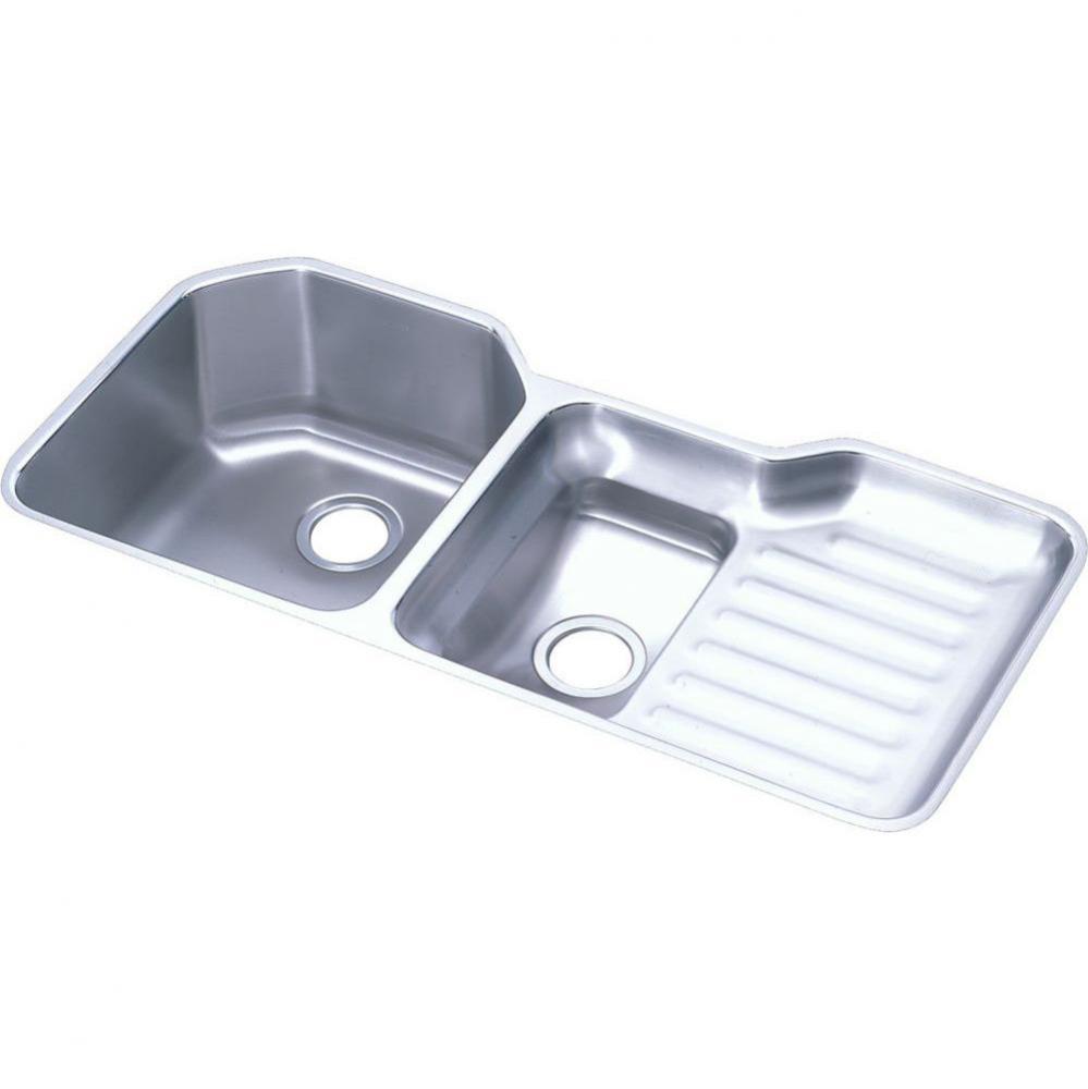 18 Gauge Stainless Steel 41.5'' x 20.5'' x 9.5'' Double Bowl Undermo