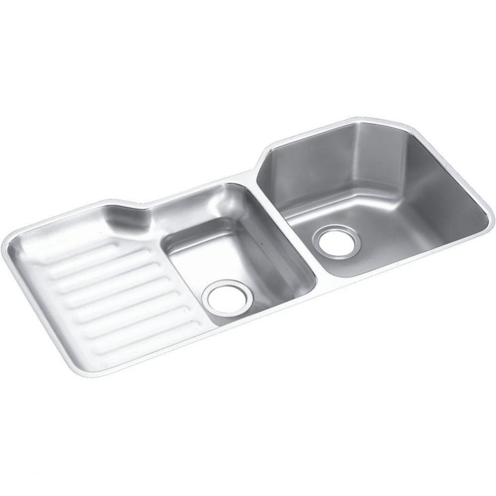 18 Gauge Stainless Steel 41.5'' x 20.5'' x 9.5'' Double Bowl Undermo