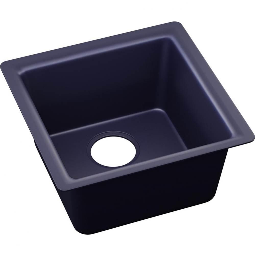 Quartz Luxe 15-3/4'' x 15-3/4'' x 7-11/16'' Single Bowl Dual Mount B