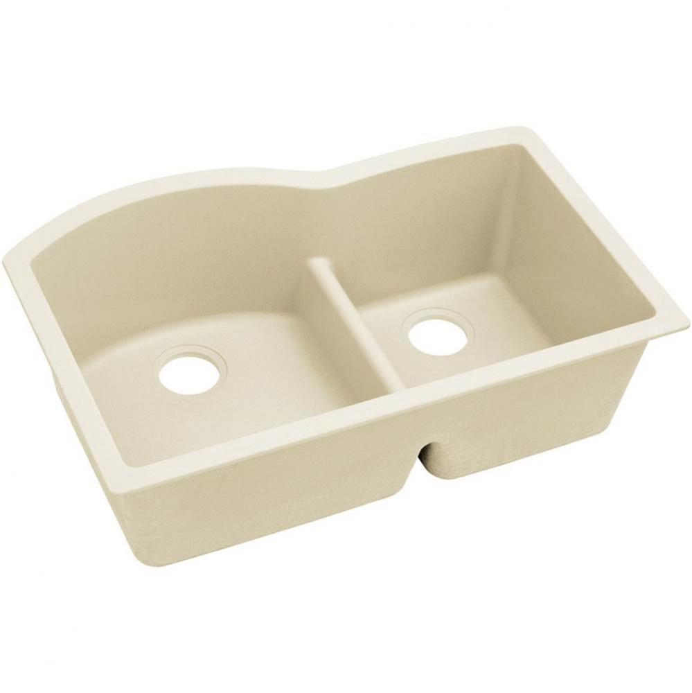 Quartz Luxe 33'' x 22'' x 10'' Double Bowl Undermount Sink with Aqua