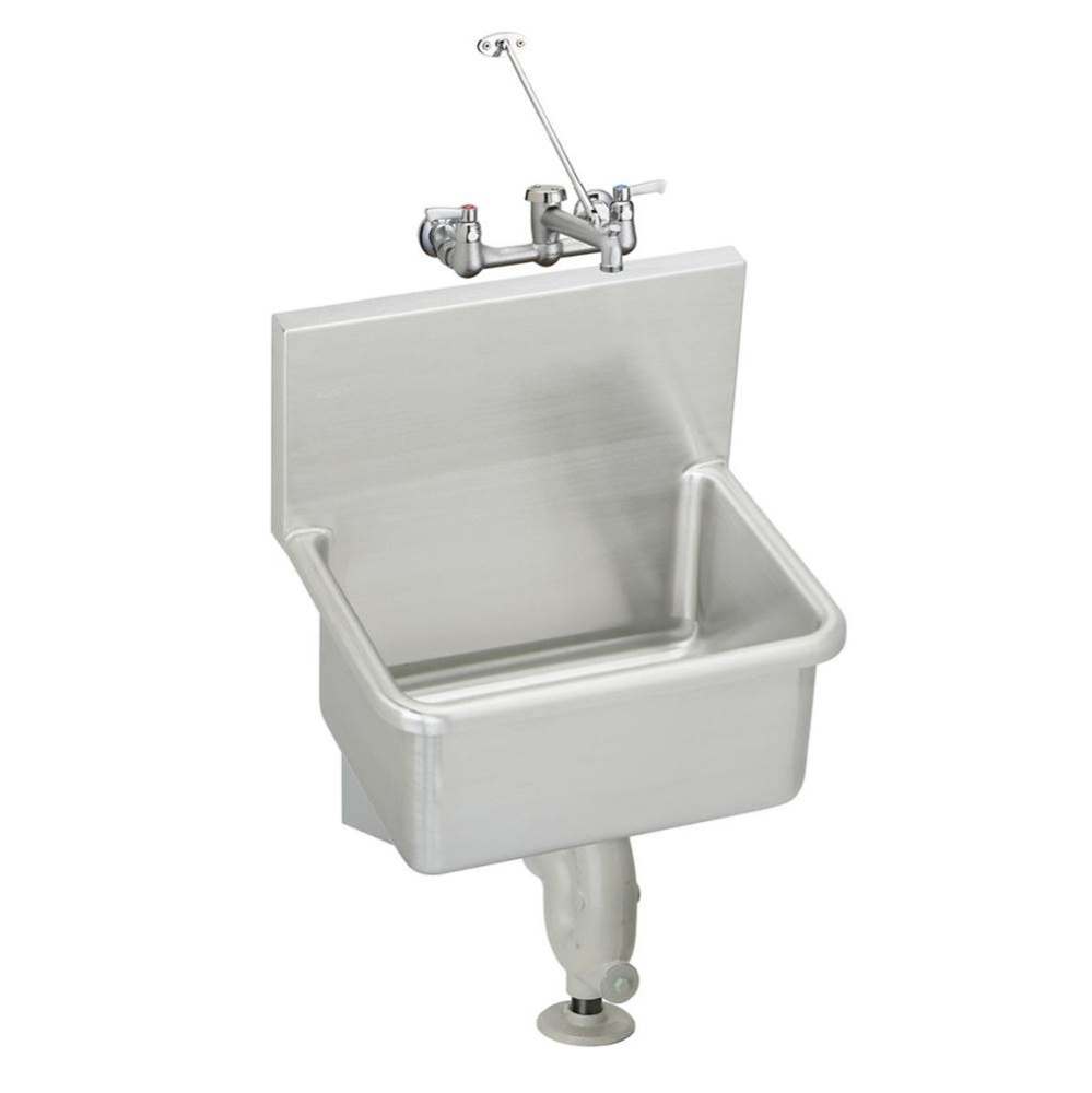 Stainless Steel 25'' x 19-1/2'' x 12 Wall Hung Service Sink Kit w/ Faucet w/Bu