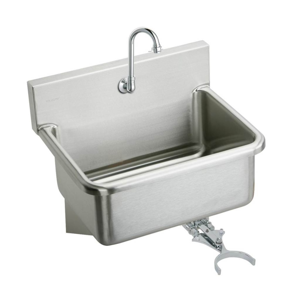 Stainless Steel 31'' x 19.5'' x 10-1/2'' Wall Hung Single Bowl Hand