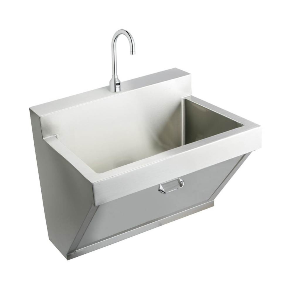 Stainless Steel 30'' x 23'' x 26'' Wall Hung Single Bowl Surgeon Scr