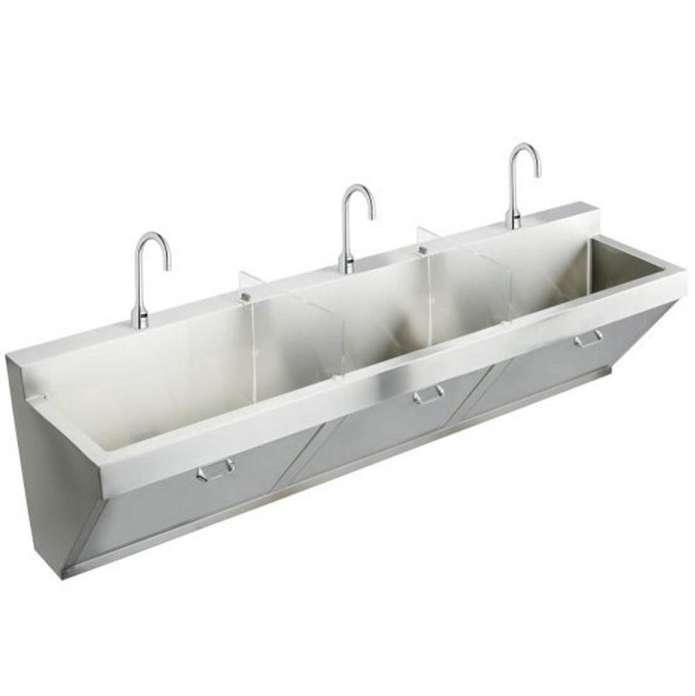 Stainless Steel 90'' x 23'' x 26'' Wall Hung Triple Station Surgeon