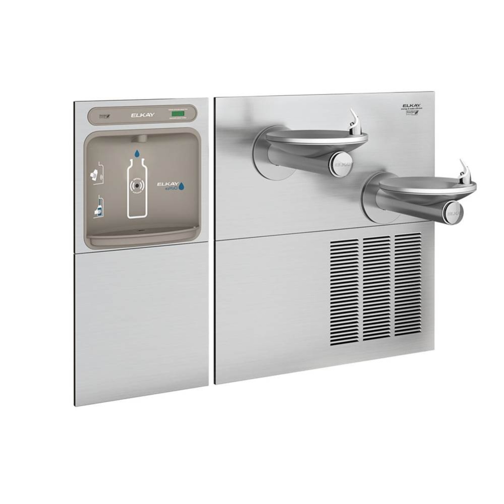 ezH2O Bottle Filling Station & SwirlFlo® Bi-Level Fountain High Efficiency Non-Filtered R