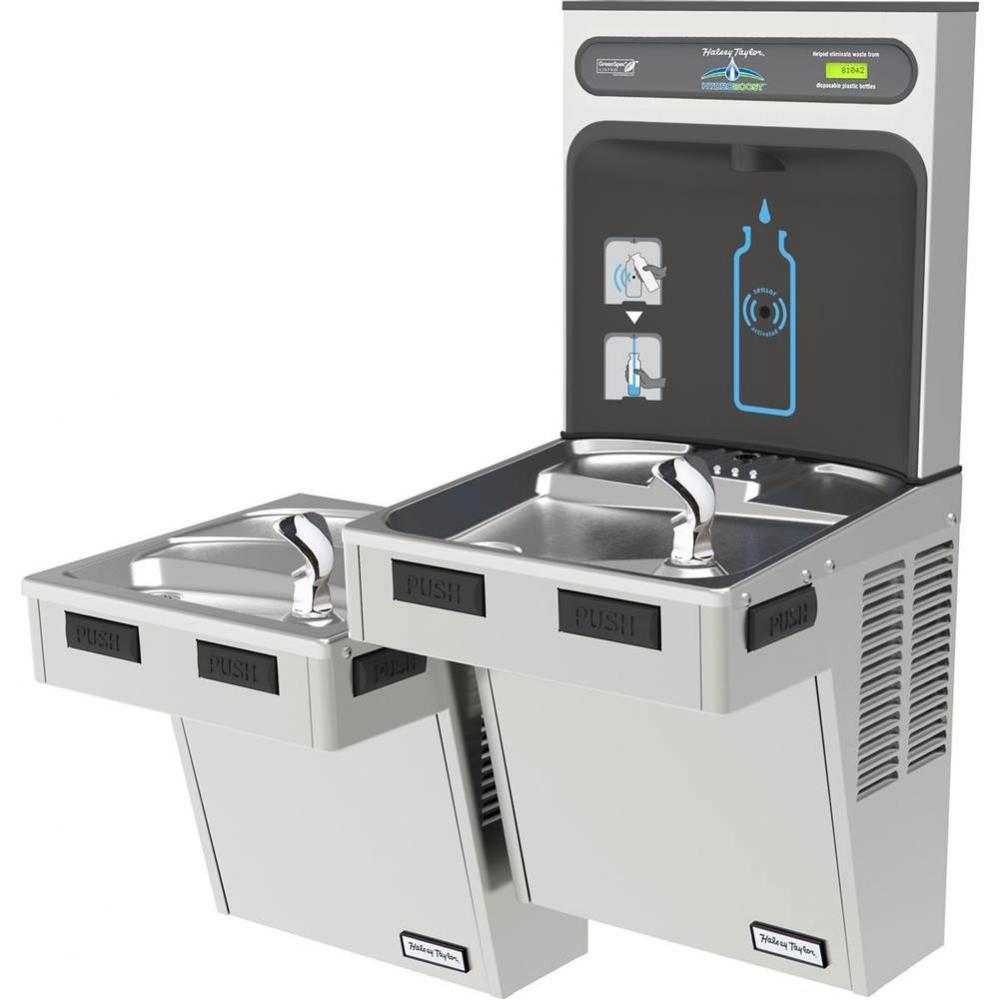 Halsey Taylor HydroBoost Bottle Filling Station, & Bi-Level Reverse ADA Cooler, Non-Filtered 8