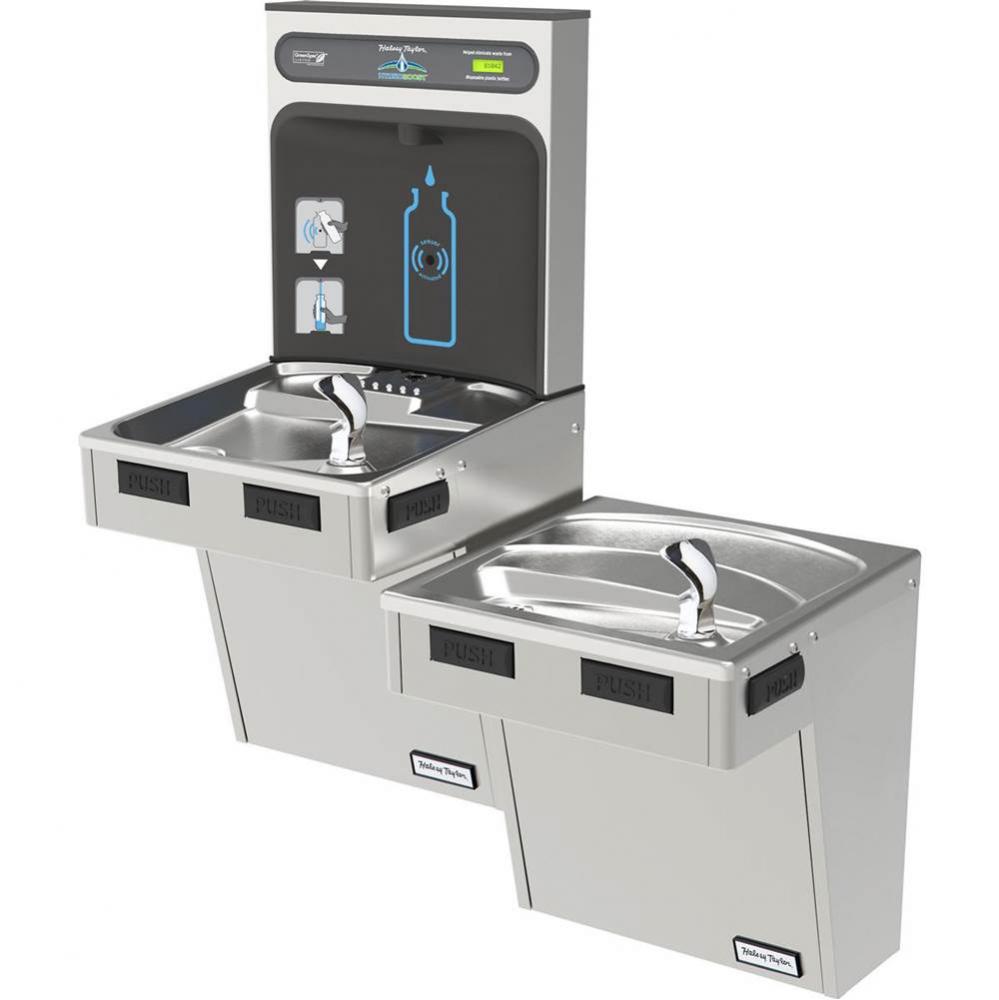 Halsey Taylor HydroBoost Bottle Filling Station, & Bi-Level ADA Cooler, High Efficiency Non-Fi