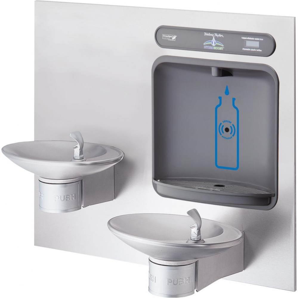 Halsey Taylor HydroBoost Bottle Filling Station & Bi-Level Integral OVL-II Fountain Non-Filter