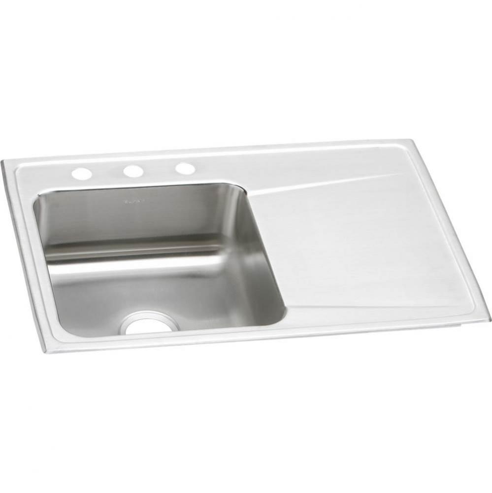 18 Gauge Stainless Steel 33'' x 22'' x 7.625'' Single Bowl Drop-in K