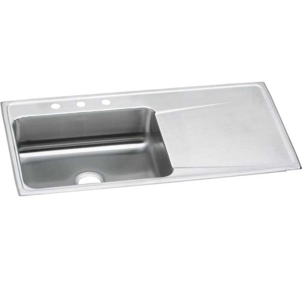 18 Gauge Stainless Steel 43'' x 22'' x 7.625'' Single Bowl Drop-in K