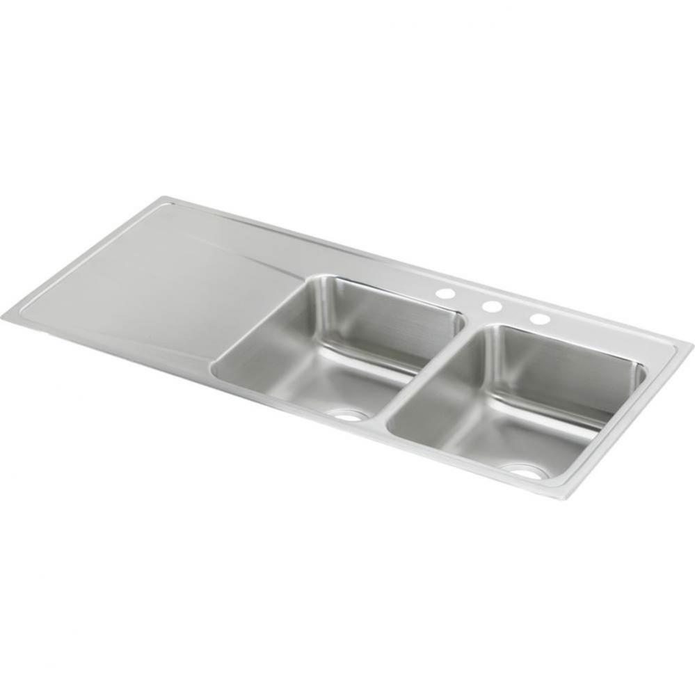 Lustertone Classic Stainless Steel 48'' x 22'' x 7-5/8'', Equal Doub