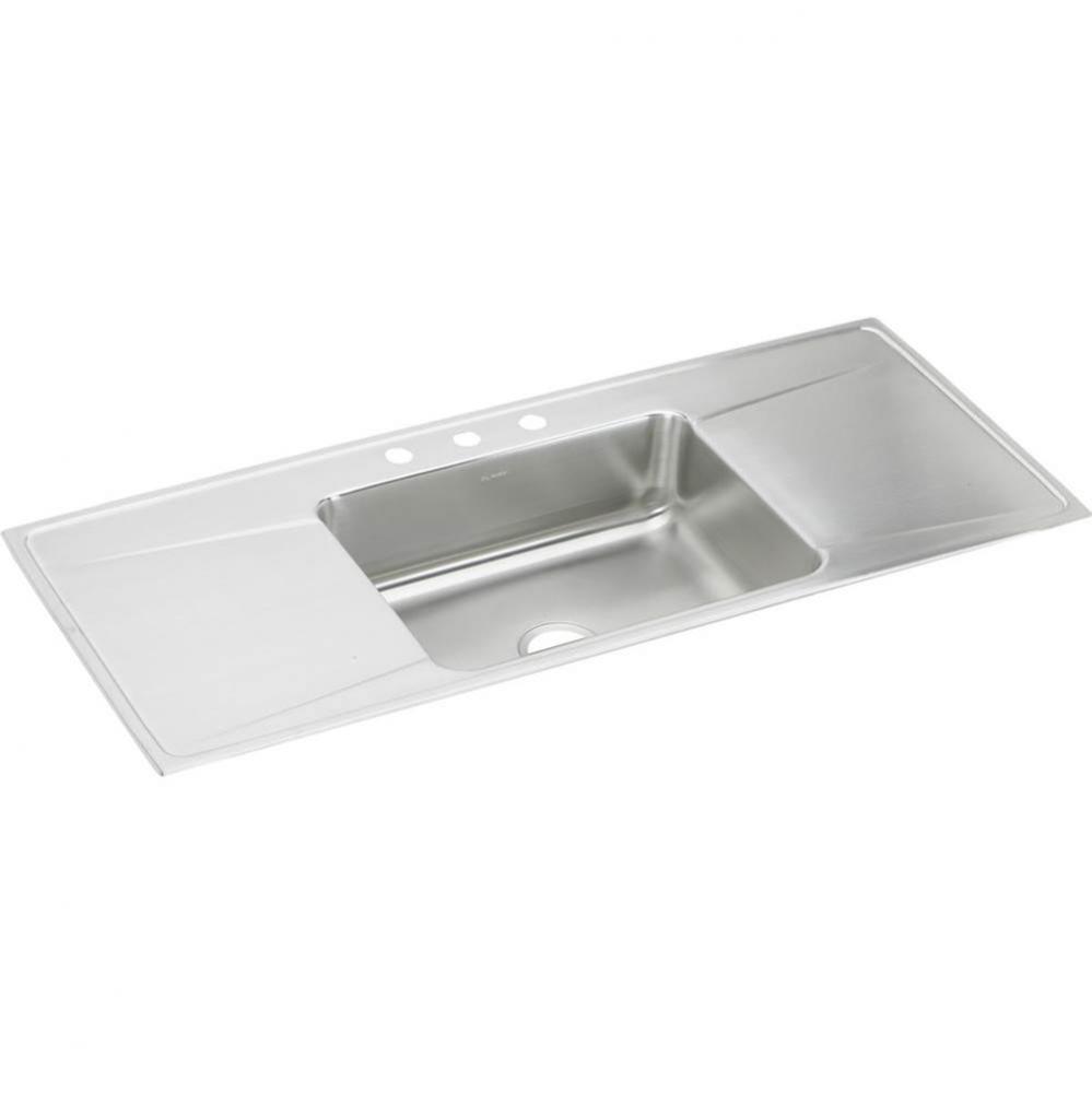 18 Gauge Stainless Steel 54'' x 22'' x 7.625'' Single Bowl Drop-in K