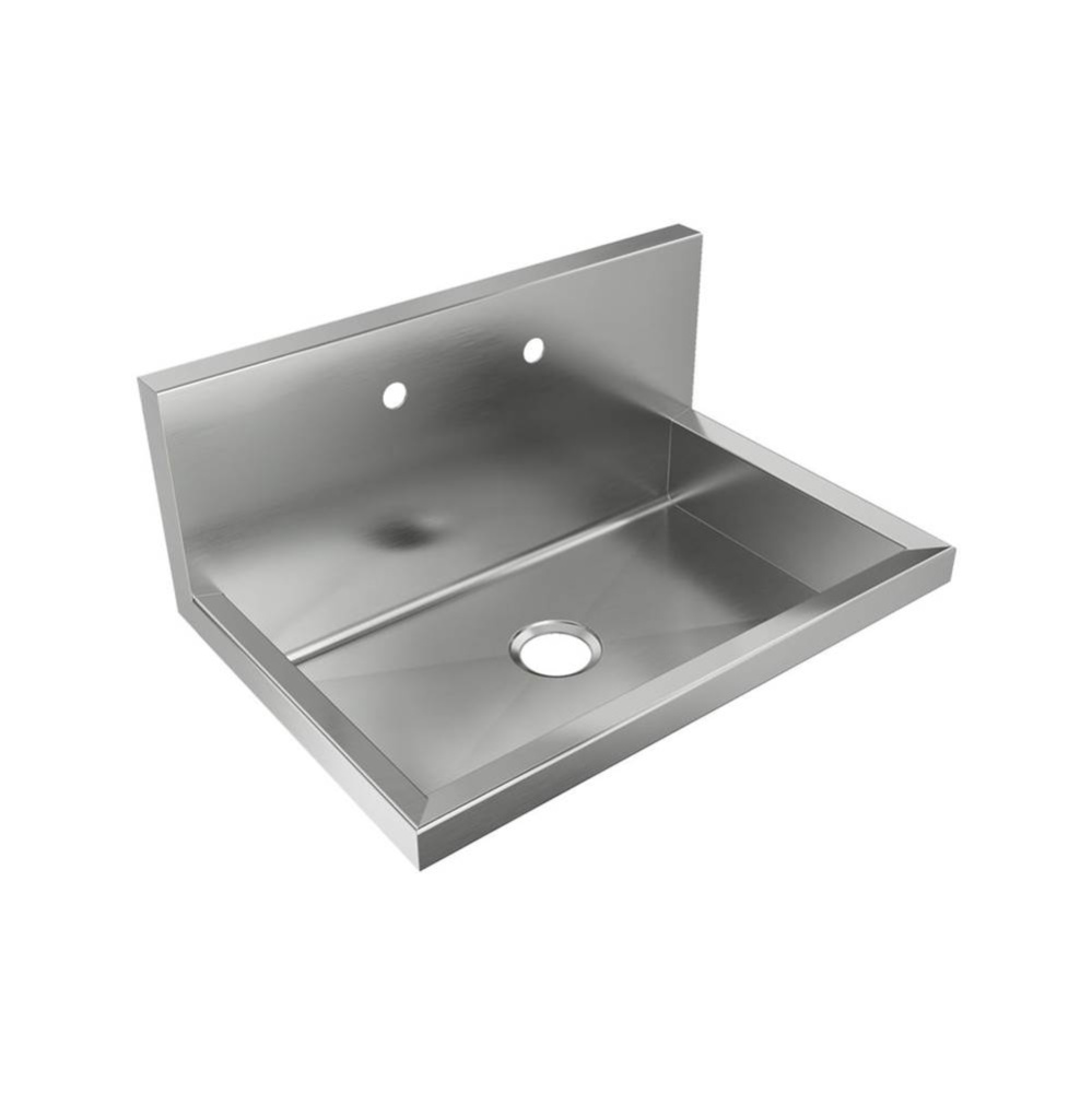 Stainless Steel 30'' x 20'' x 16'' Wall Hung Single Station 2-Hole S
