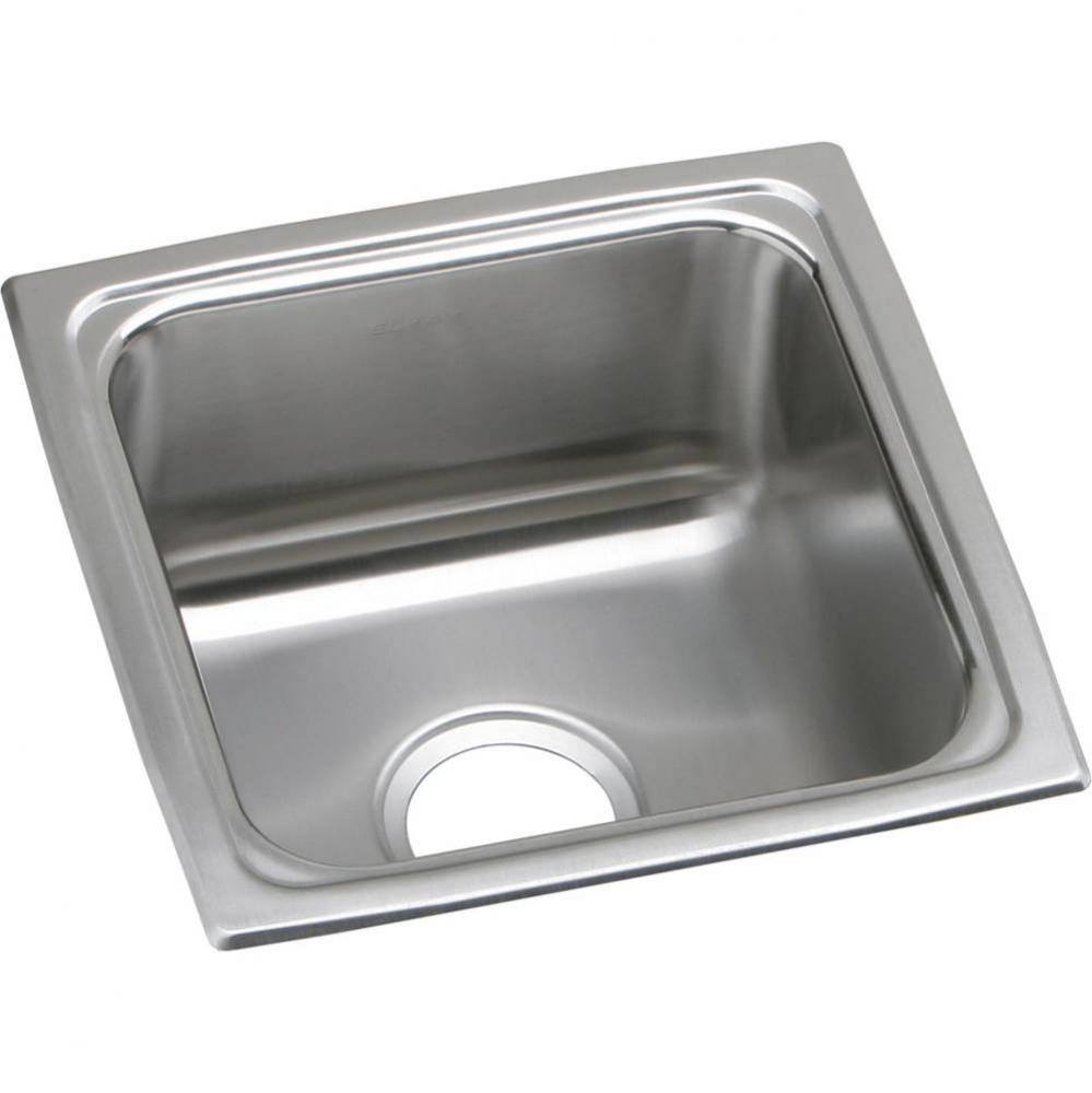 18 Gauge Stainless Steel 15'' x 15'' x 5.5'' Single Bowl Drop-in Bar