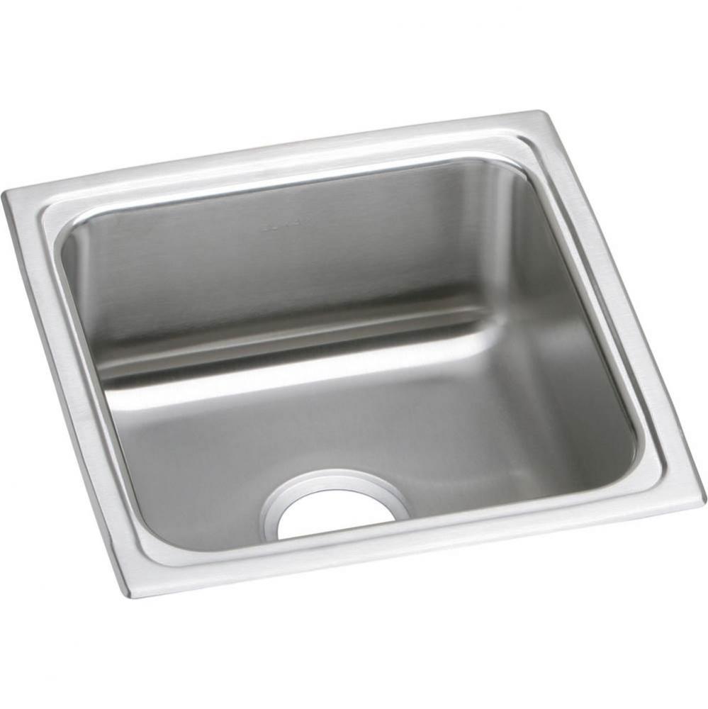 18 Gauge Stainless Steel 17'' x 17.5'' x 7.625'' Single Bowl Drop-in