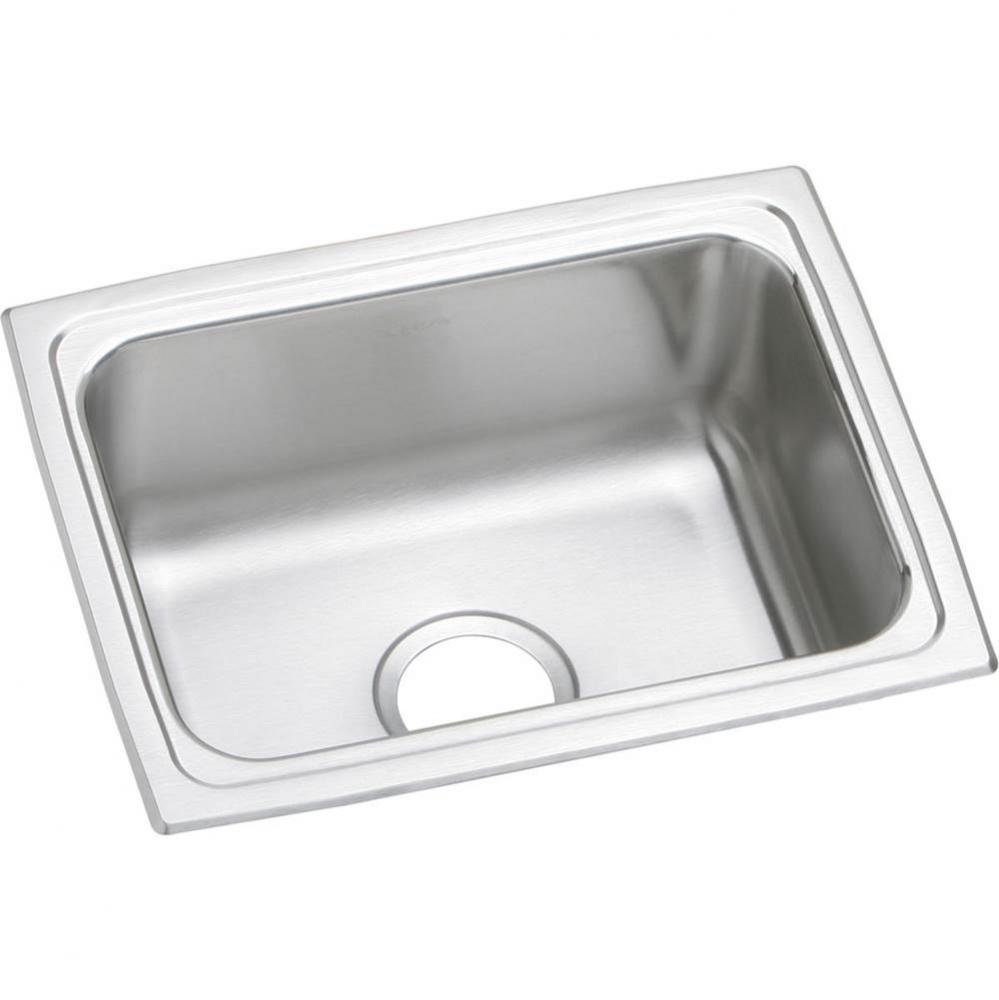 18 Gauge Stainless Steel 19'' x 15'' x 7.625'' Single Bowl Top Mount