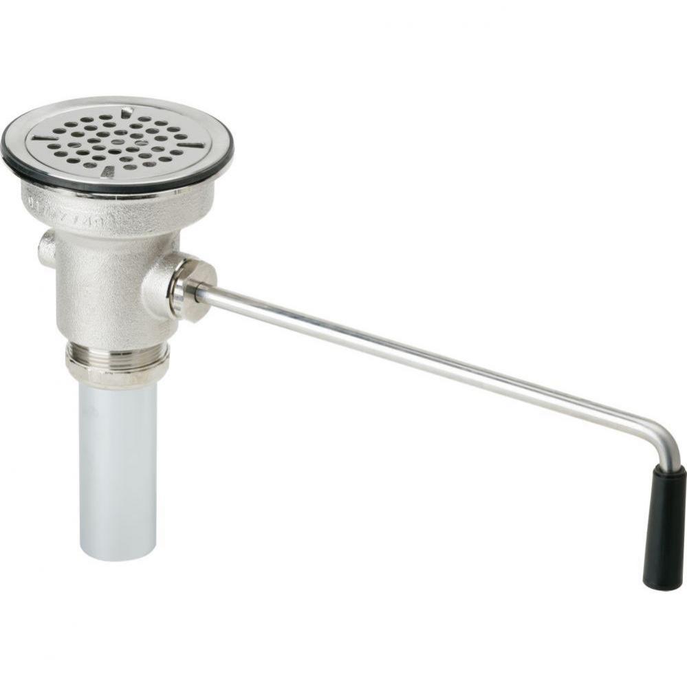 3-1/2'' Drain Fitting Rotary Lever Operated with 2'' OD Tailpiece