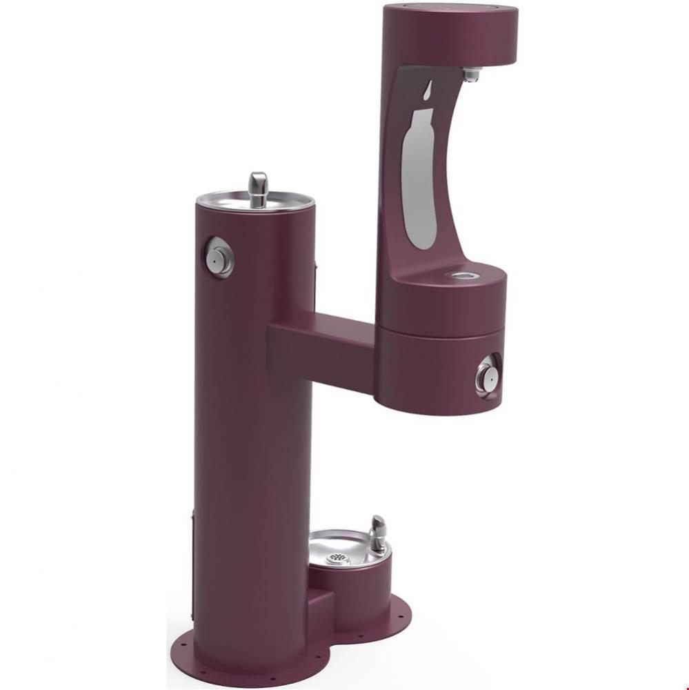 Outdoor ezH2O Lower Bottle Filling Station, Bi-Level Pedestal with Pet Station NonFilter, NonRefri