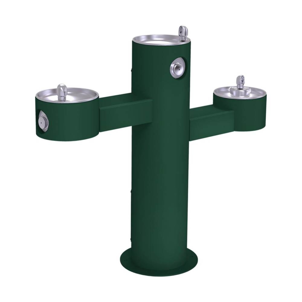 Outdoor Tri-Level Pedestal Fountain Non-Filtered Non-Refrigerated Evergreen