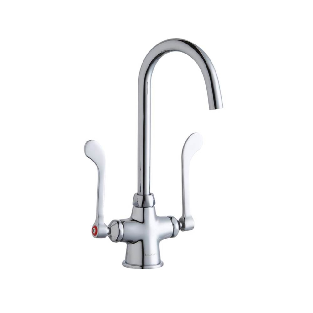 Single Hole with Concealed Deck Laminar Flow Faucet with 5'' Gooseneck Spout 6'&apo