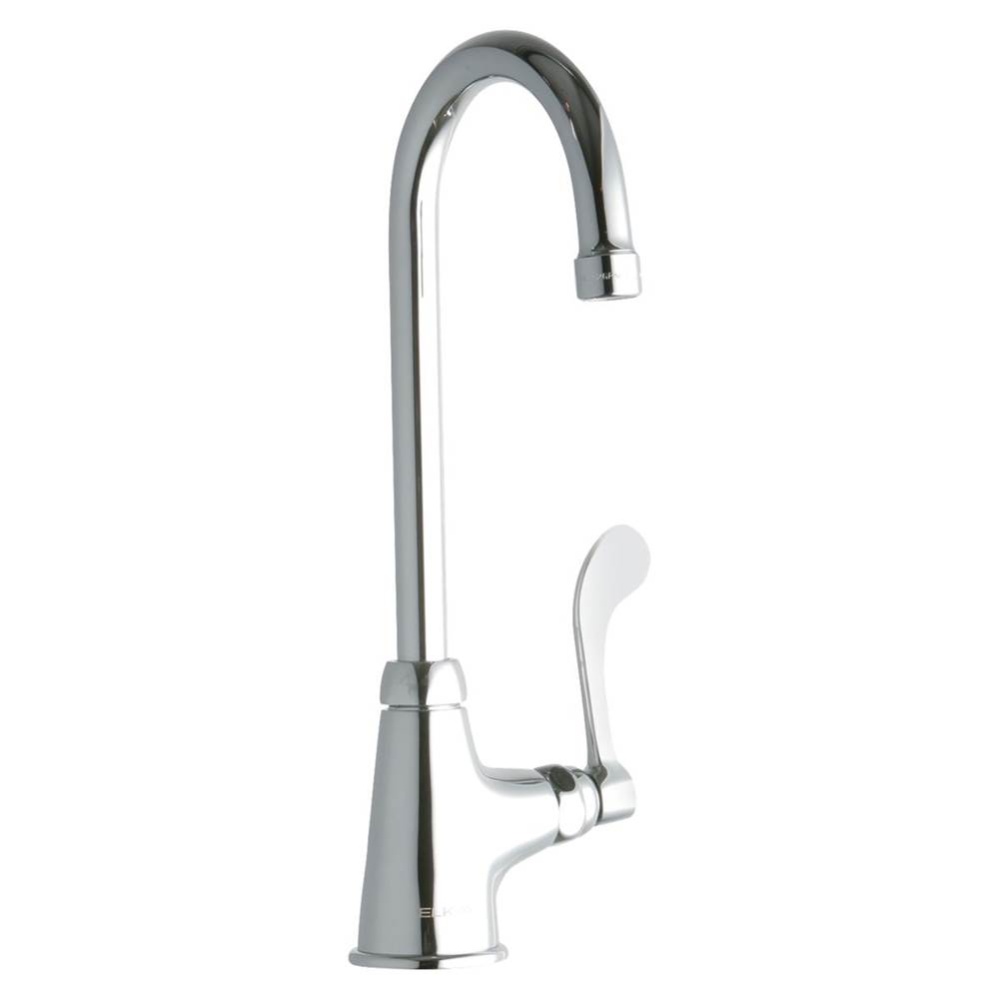 Single Hole with Single Control Faucet with 5'' Gooseneck Spout 4'' Wristblade