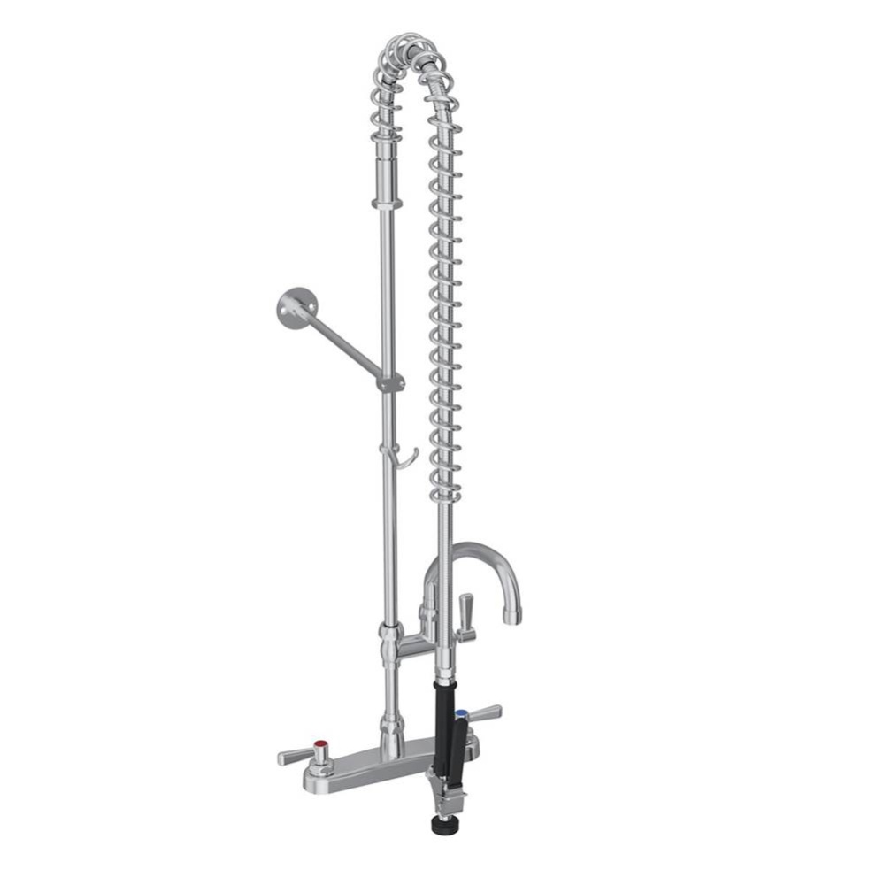 8'' Centerset Exposed Deck Mount Faucet 44in Flexible Hose with 1.2 GPM Spray Head + 10&