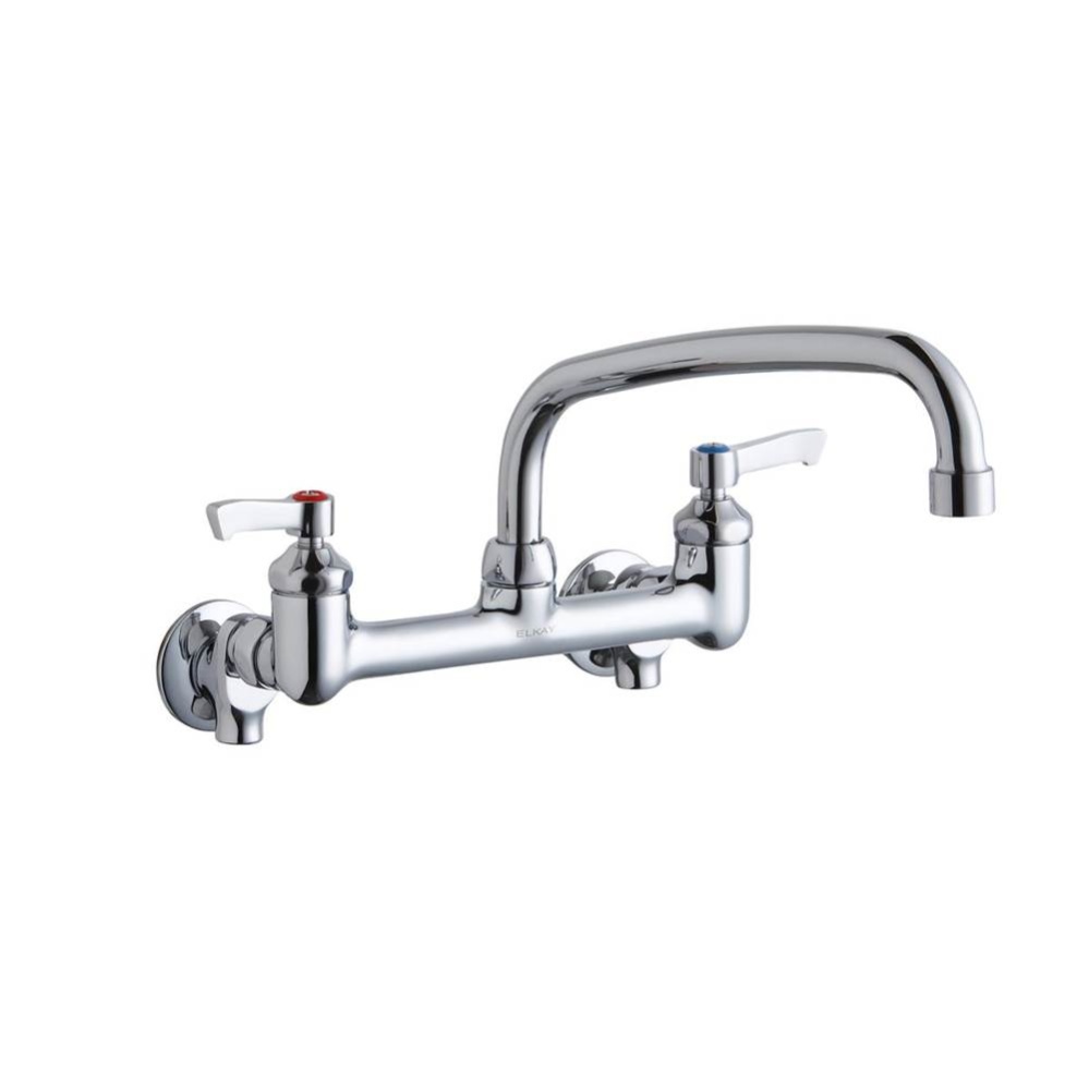 Foodservice 8'' Centerset Wall Mount Faucet with 10'' Arc Tube Spout 2'&a