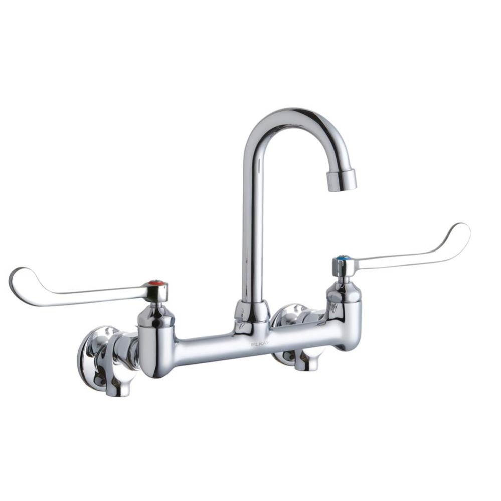 Scrub/Handwash 8'' Centerset Wall Mount Faucet w/4'' Gooseneck Spout 6'&a