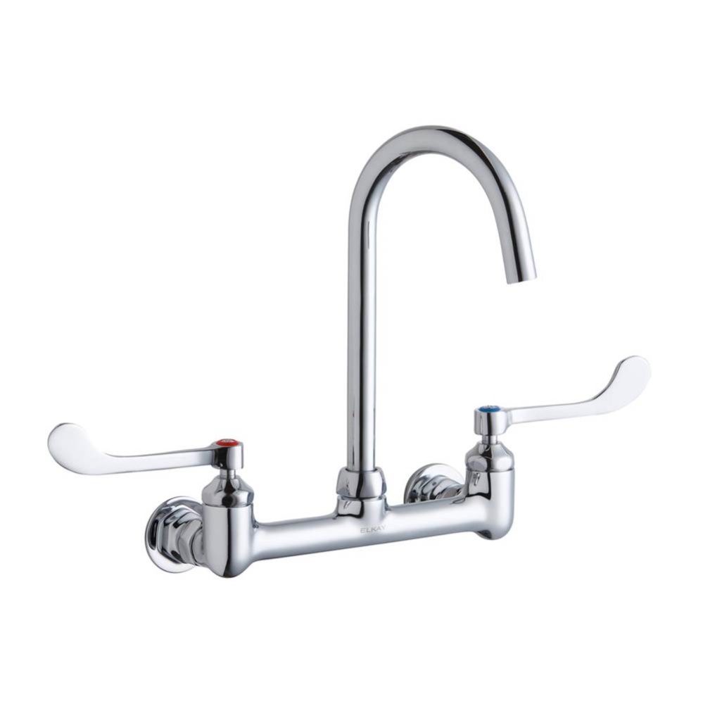 8'' Centerset Deck Mount Laminar Flow Faucet with 5'' Gooseneck Spout 6'&
