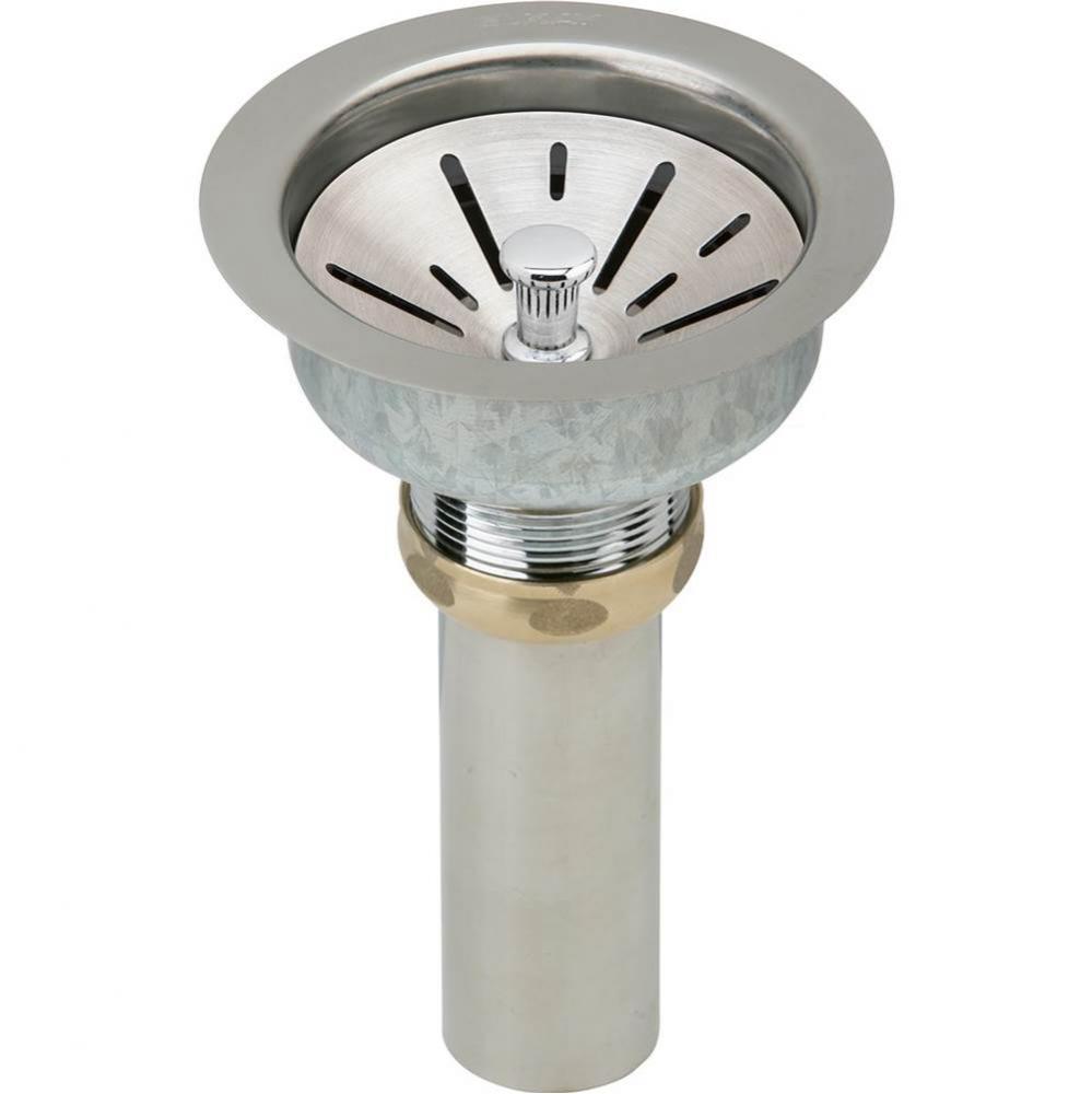 Fireclay Deluxe Drain with Satin Finish 3-1/2'' Type 304 Stainless Steel Body