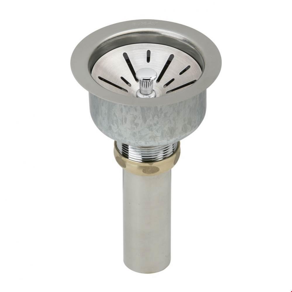 Deluxe Drain with Satin Finish 3-1/2'' Type 304 Stainless Steel Body