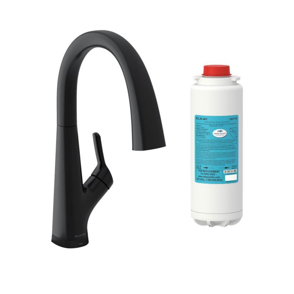 Single Lever, 2in1 Kitchen Filtration Faucet, Matte Black