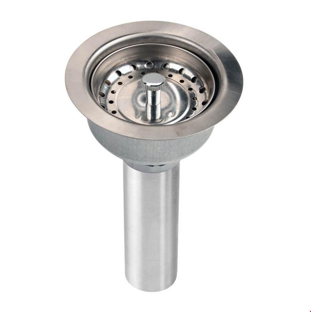 3-1/2'' Drain Fitting Stainless Steel Body with Strainer Basket Matte Finish