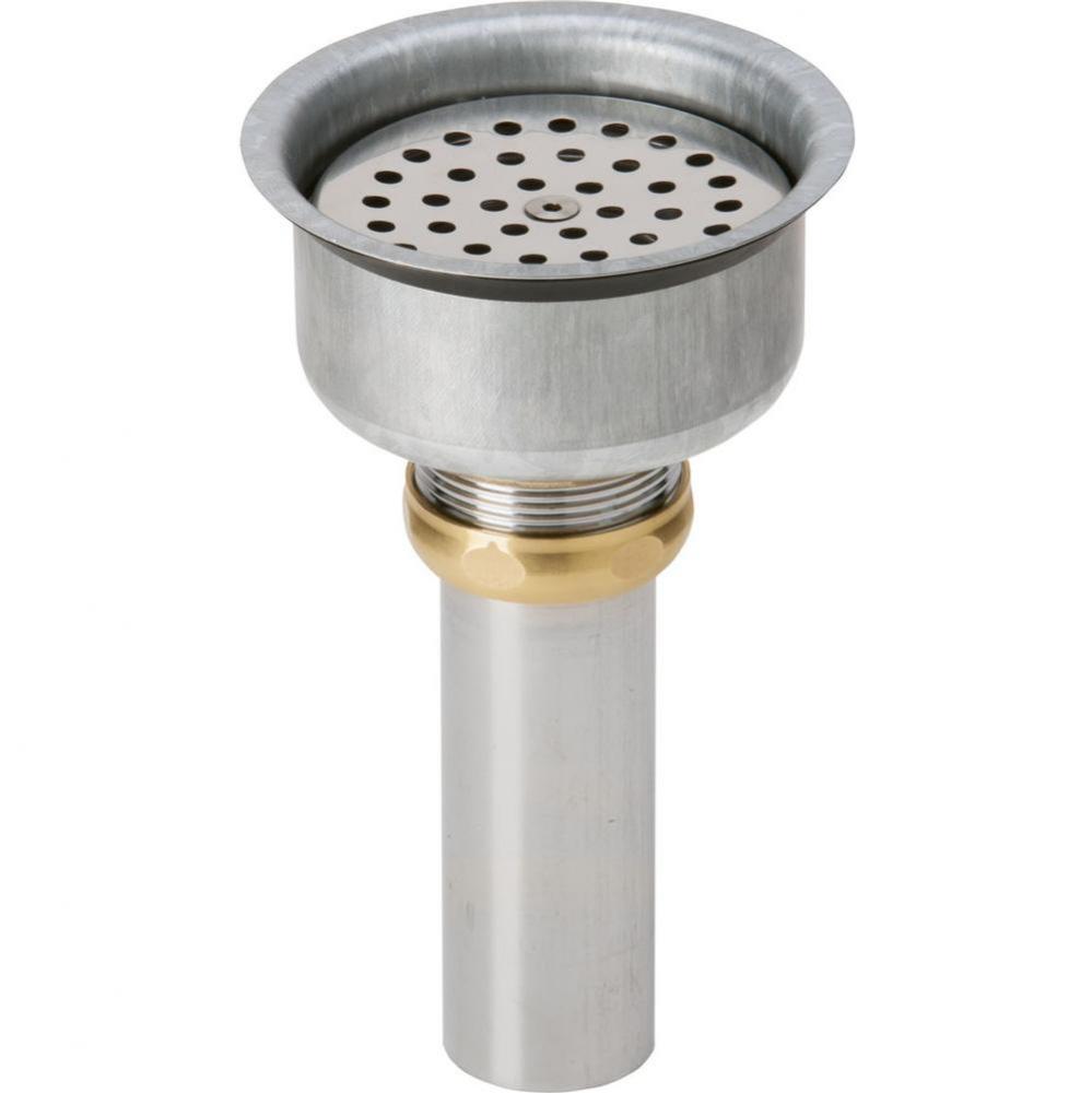 Perfect Drain Chrome Plated Brass Body Vandal-resistant Strainer and Tailpiece
