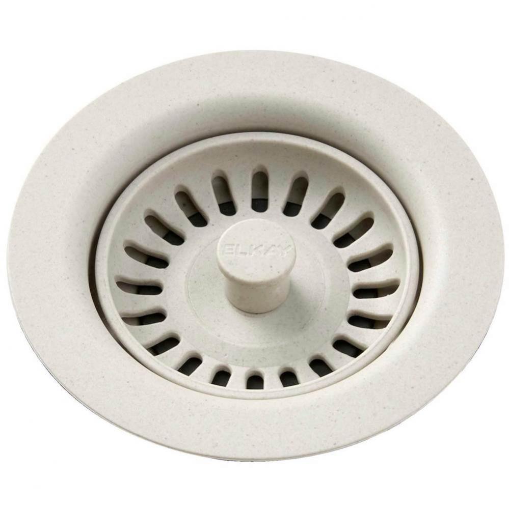 Polymer Drain Fitting with Removable Basket Strainer and Rubber Stopper Bisque